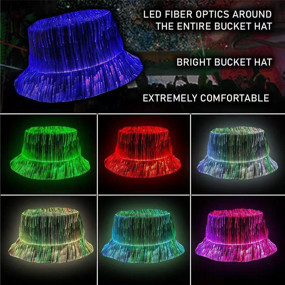 Modische LED-Licht Glasfaser Leuchtende Party Baseballkappe Bar Tanz Leuchtender Hip Hop Paare Outdoor Bekleidung Performance Requisiten