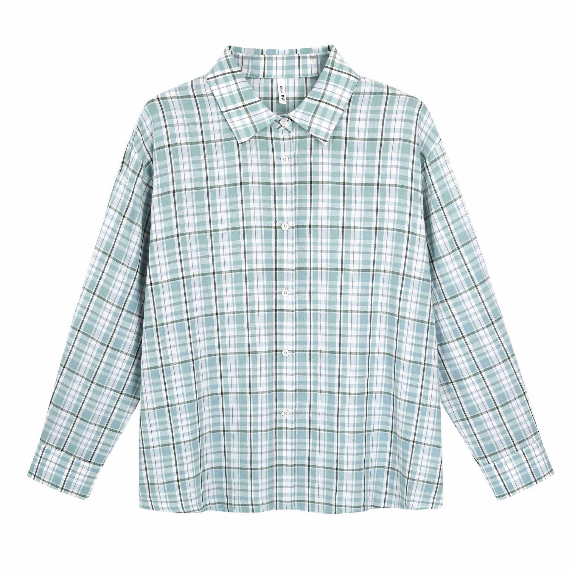 Spring Plus Size Plaid Pleated Blouse: Elegant, Versatile, and Slimming 1XL (for 120-160 jin)