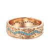 Trendy  Rose Gold Full Circle Ring Exquisite Turquoise Stackable Finger Ring For Women Fine Vintage Jewelry  New