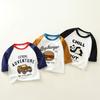 Spring and Autumn Patchwork Top for Children's Clothing Boys' T-shirt Long Sleeve Bottom Shirt for Children