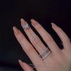 Double Finger Chain Rings for Women Ring Set Tassel Butterfly Cross Punk Rings Jewelry Ladies Fashion HipHop Jewelry