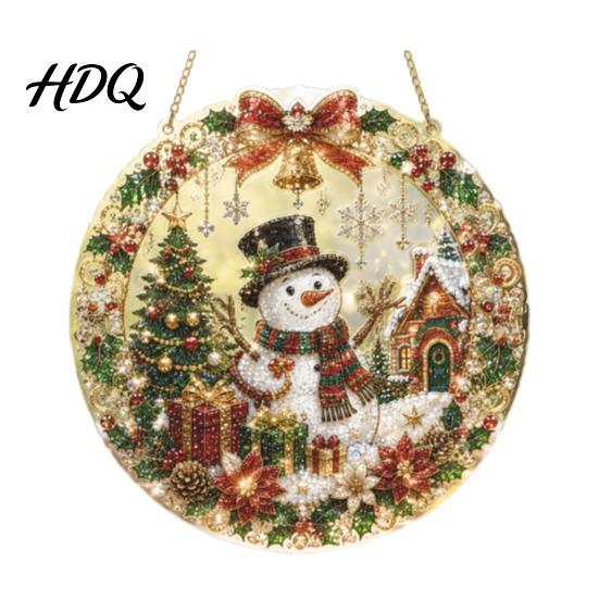 Home Decoration Ornaments Christmas Faux Pearl Art Hanging Ornament Kit Acrylic Glowing Holiday Decor Garden for Tree Window DIY Festive Pendant