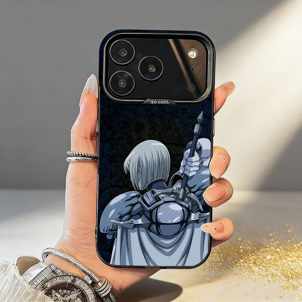 Чехол для телефона C-CLAYMORE Аниме Для iPhone17 16 15 14 13 12 Pro Max Серый Черный Матовый Лазерный Металлик Аврора Funda iPhone16e