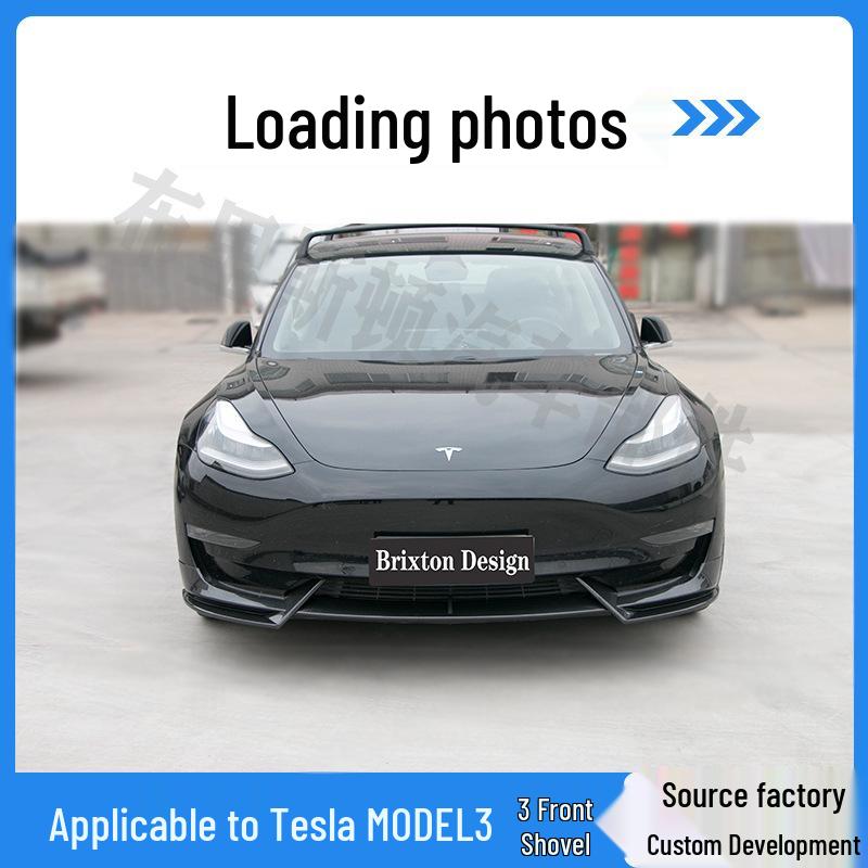 

Tesla Model 3 Front Lip Kit Bumper Trim (2017-2022) - Exterior Body Kit and Anti-collision Decoration Model 3 Gloss Black