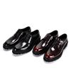 Men's British Style Patent Leather Derby Shoes - Formal Lace-up with Thick Sole & Round Toe