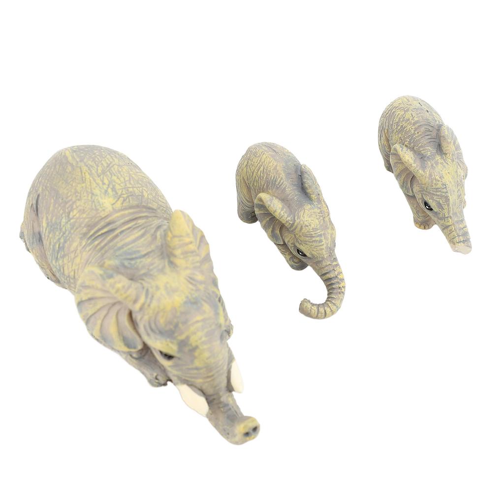 Niedliche Elefantenstatue Dekorative Verzierung Handbemaltes Harz Mutter Babys Elefantenfiguren für
