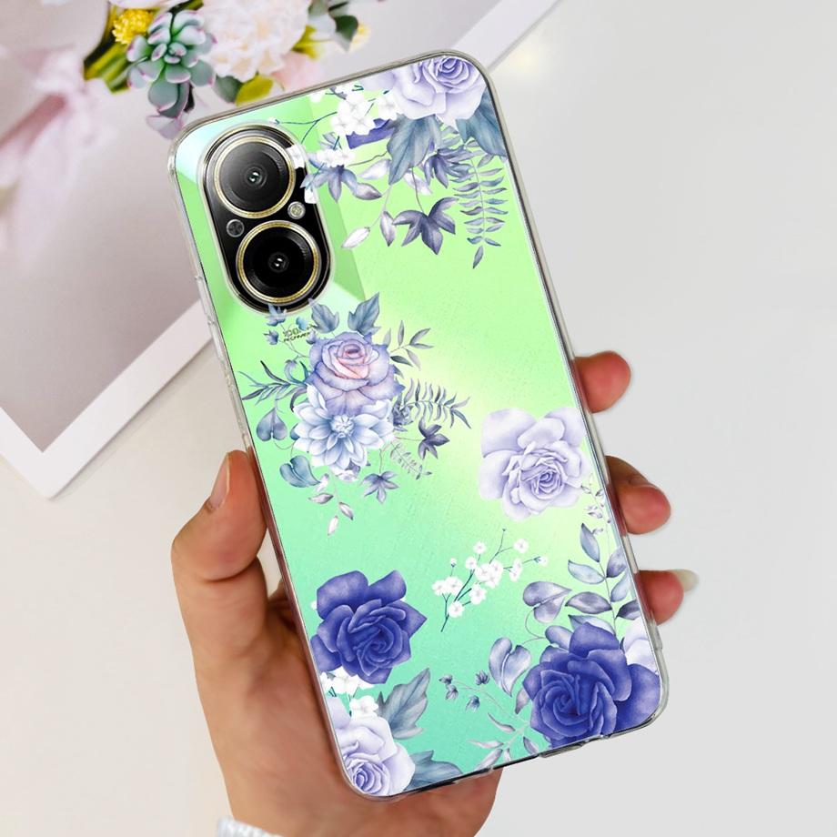 Weiche TPU-Stoßstange Hüllen für Realme C67 4G RMX3890 Rückabdeckung Dünnes Klares Silikon Handyhülle Damen Mode Malerei Funda C 67 4G
