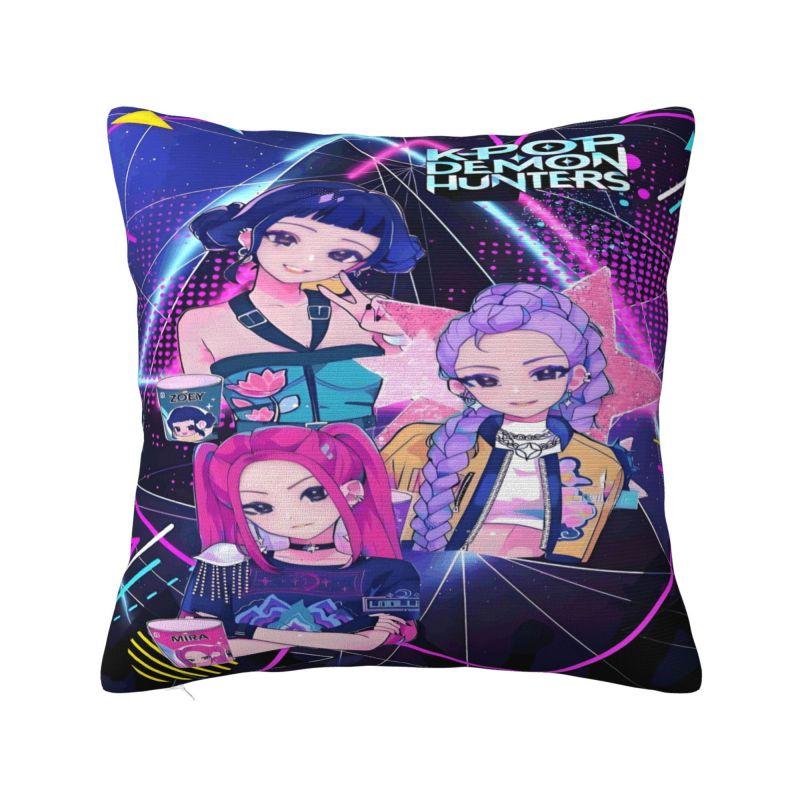 Vlastní povlak na polštář v severském stylu Kpop Hunter Demons 40x40cm Polyester Huntrix Povlak na polštář na pohovku Čtvercový povlak na polštář