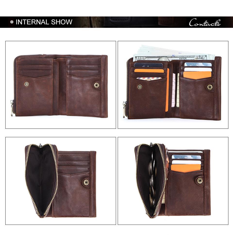 Black Angel RFID Anti-Theft Men's Wallet - Genuine Cowhide, European & American Trend, Zipper Coin Purse.