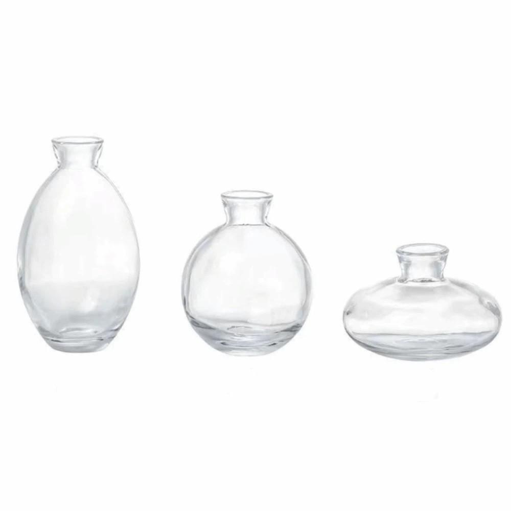 3PCS Transparent Mini Vase Set Nordic Style Small Plant Pots Transparent Glass Vase  Home Decor