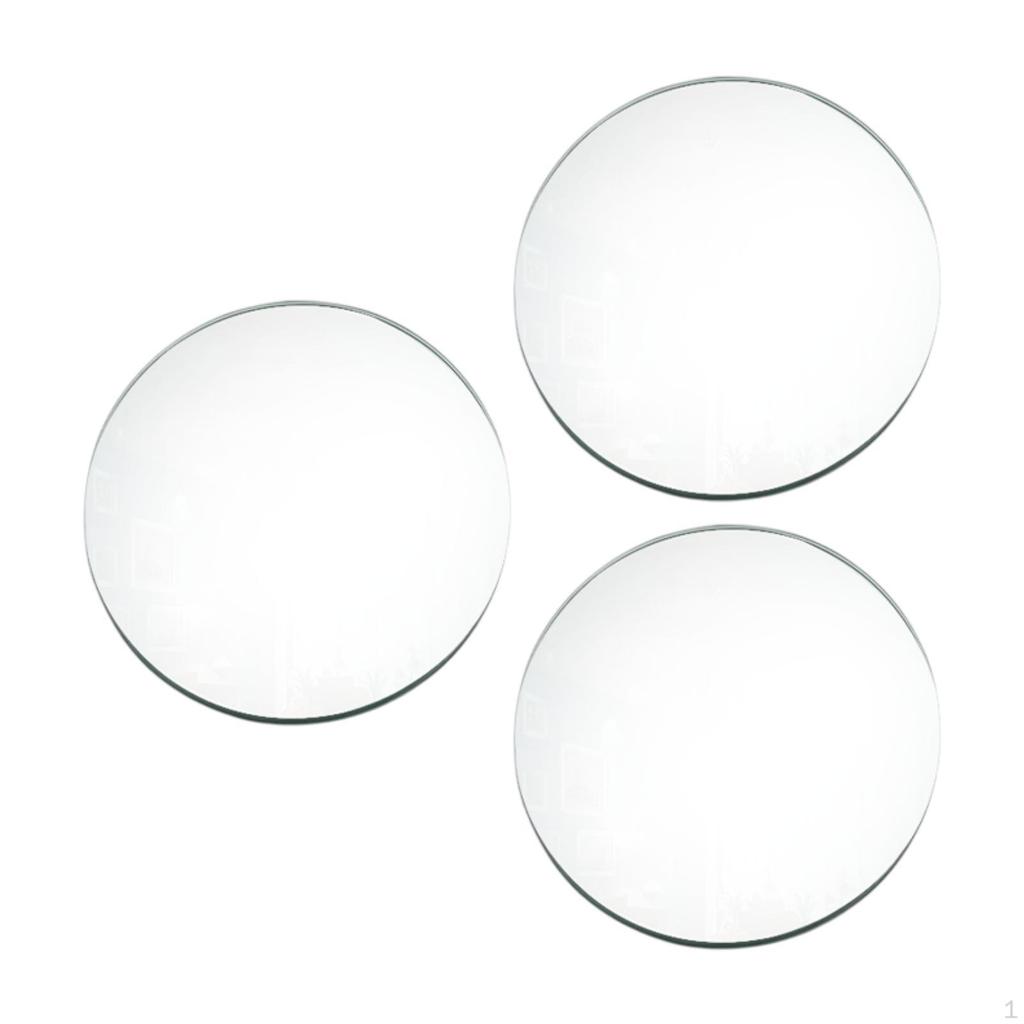 3 Pieces Mirror Centerpieces for Table Decorative Trays Round Plate Craft Projects