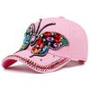 Adjustable Baseball Cap Butterfly Diamond Sun Protection Cap Trendy Denim Cap  Unisex