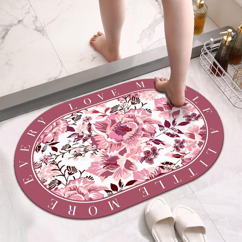 Bathroom floor mat, bathroom door foot mat, diatom mud water absorption non-slip mat, toilet special door mat, carpet mat