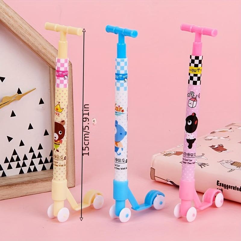 3pcs Scooter Blue Ballpoint pens Kawaii Cartoon Novelty Writing Pens Student School Stationery Kids Prize Gifts Office Use Fun Party Gifts Back School