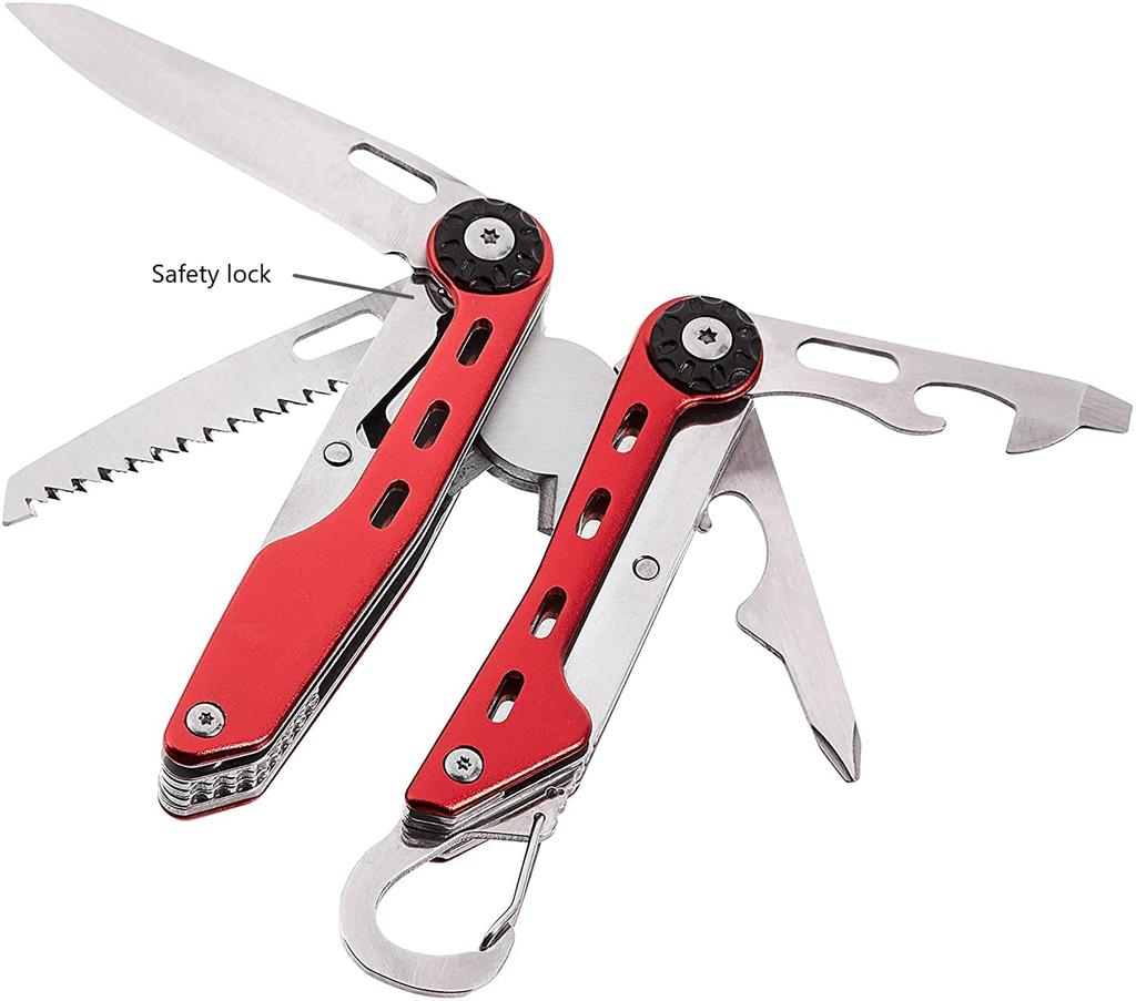 Amazon Basics Tool Set with Nylon Case Red Multi-Tool 10-in-1