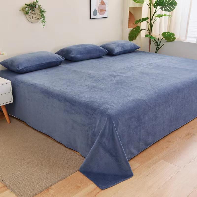 Зимняя теплая толстая плюшевая бархатная плоская простыня — фото 5