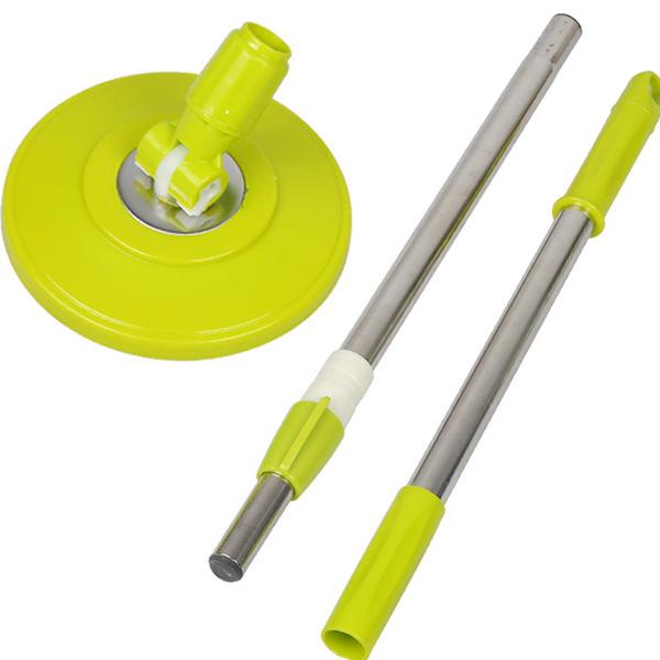 Effort-Saving Telescopic Spin Mop Pole - Stainless Steel, Hand-Free, Extended, and Thickened
