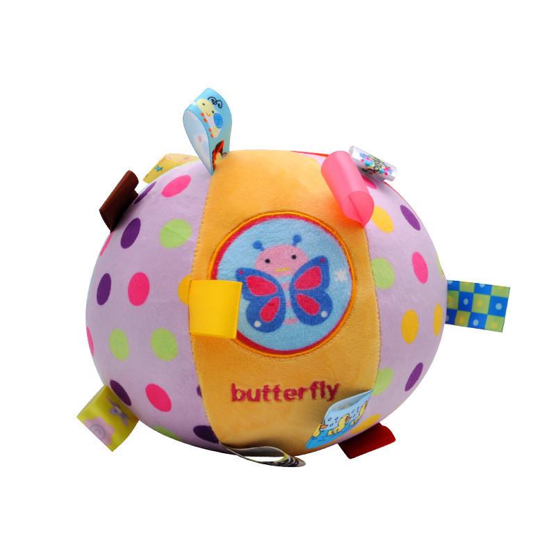 Baby Soft Plush Rattle Ball With Grasping Training For Newborn Sensory Development