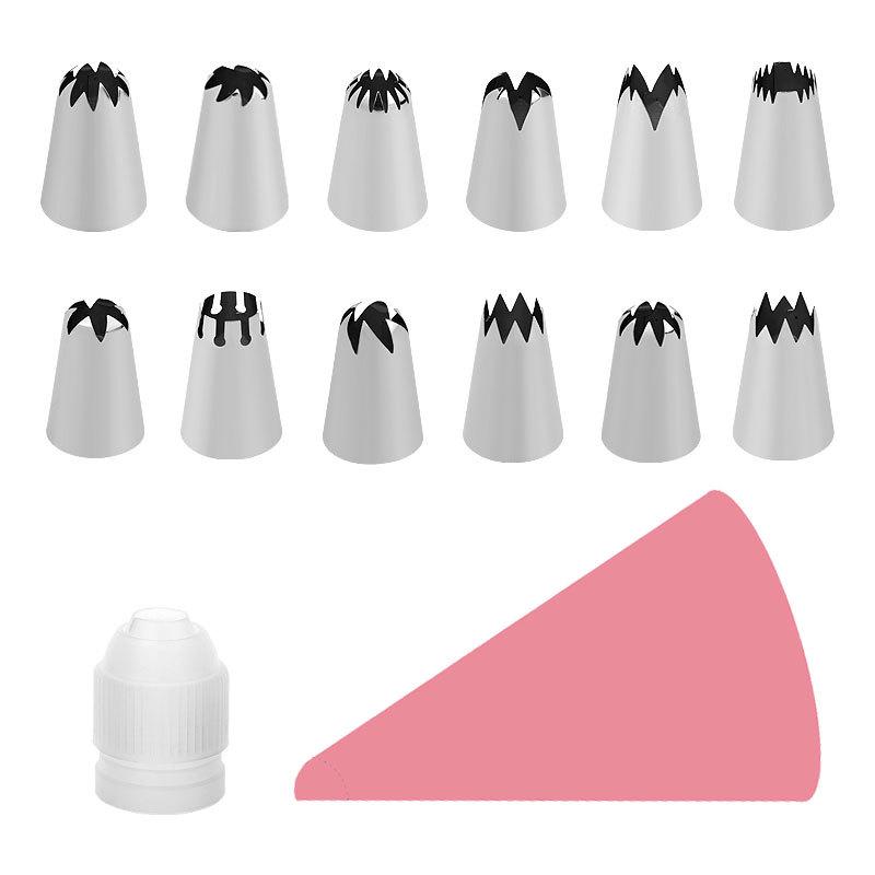 14-Piece Stainless Steel Piping Tips Set for Cookie and Cake Decorating