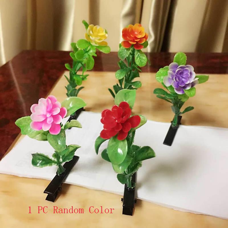 Creative Funny Grass Hair Clips Bean Sprout Hairpins Headwear Novelty Popular Flower Plant Kids Girls Barrettes Hair Accessories