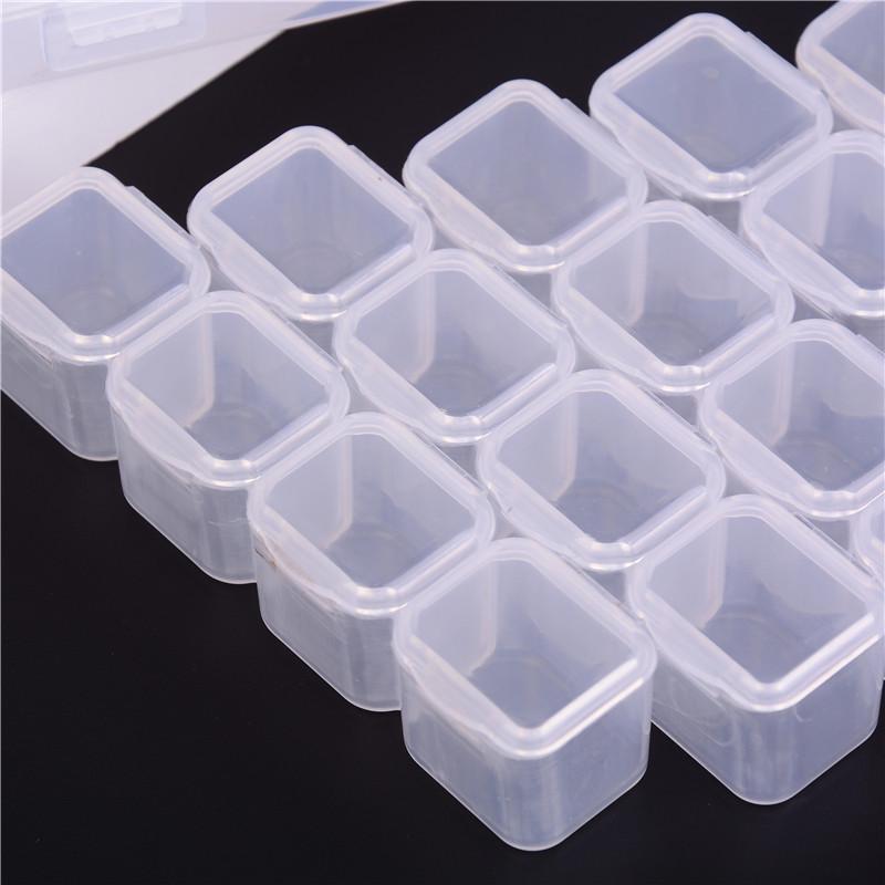 28 Slots Nail Art Storage Box Plastic Transparent Display Case Organizer Holder