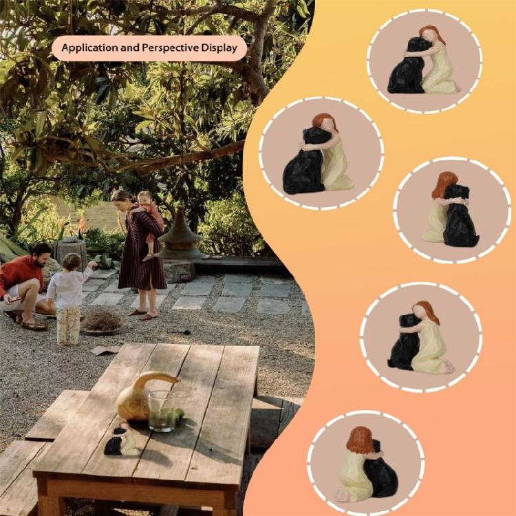 Familienfigur Statue Romantiker Liebespaar Skulptur Modellierte Handbemalte Figur Geschenk für Jubiläum Geburtstag