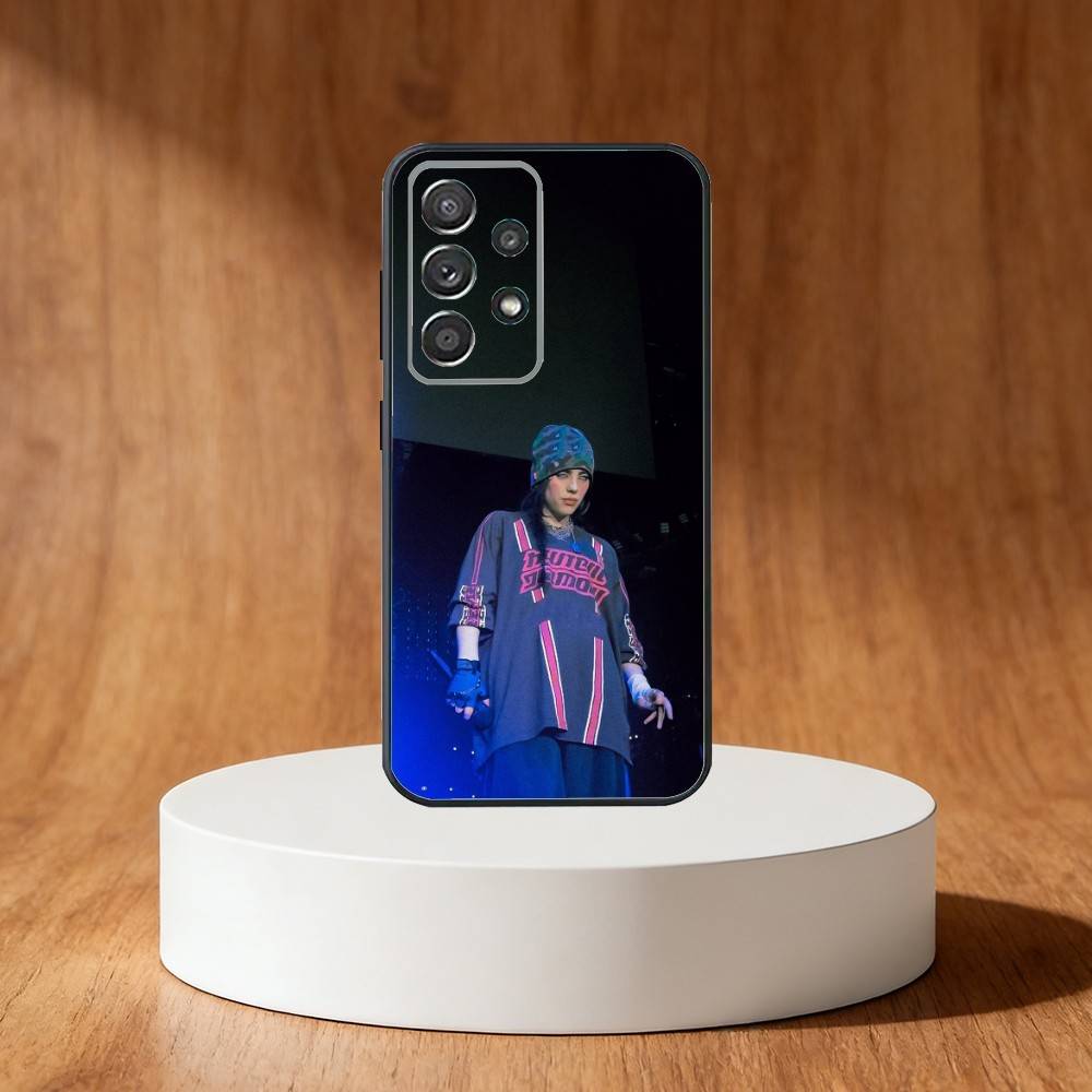 Billie B-BLUE Eilish singer Phone Case For Samsung S25,S24,S21,S22,S23,S30,Ultra,S20,Plus,Fe,Note,10,9,5G Black Cover
