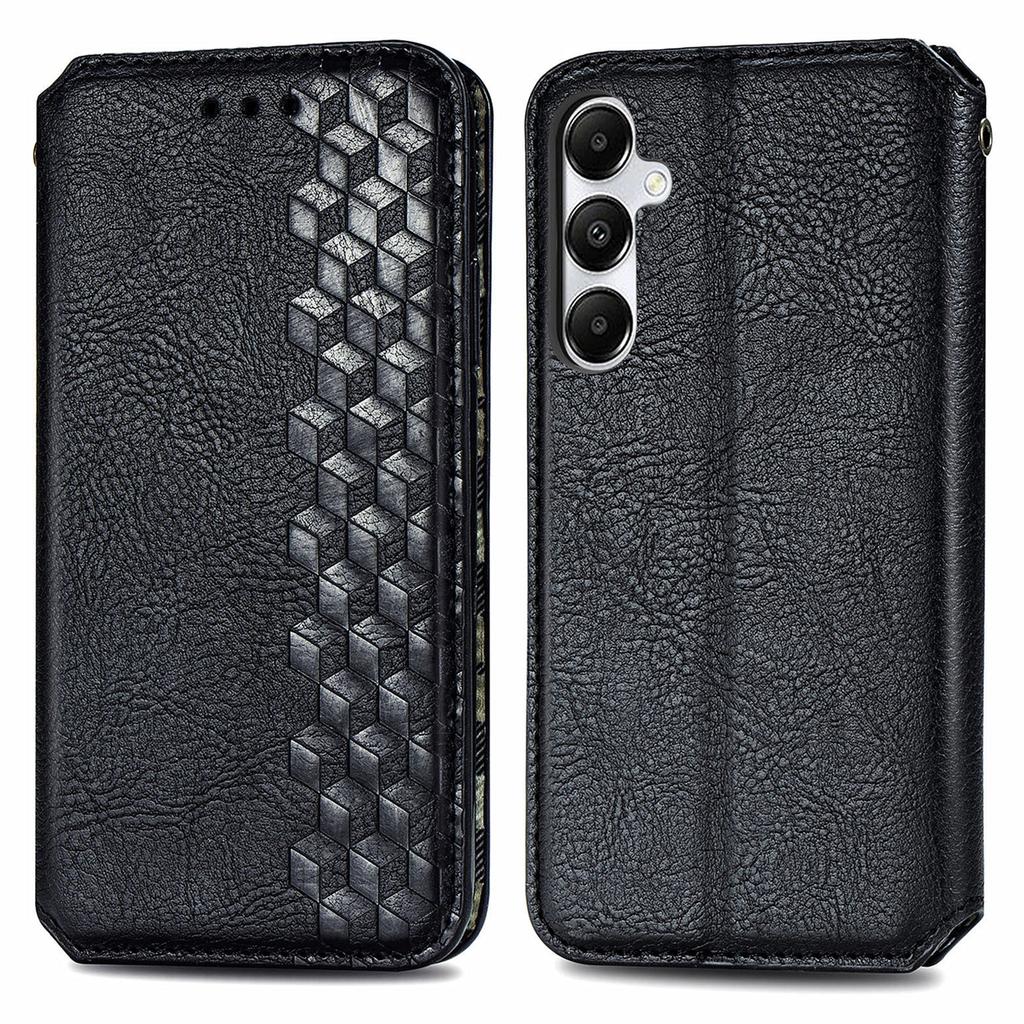 For Samsung Galaxy A35 5G PU Leather Case Rhombus Imprint Wallet Stand Phone Cover