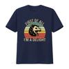 Retro Vintage Funny Opossum First Of All Im A Delight Slogan Sunset Print Casual T Shirt vintage Washed Slightly