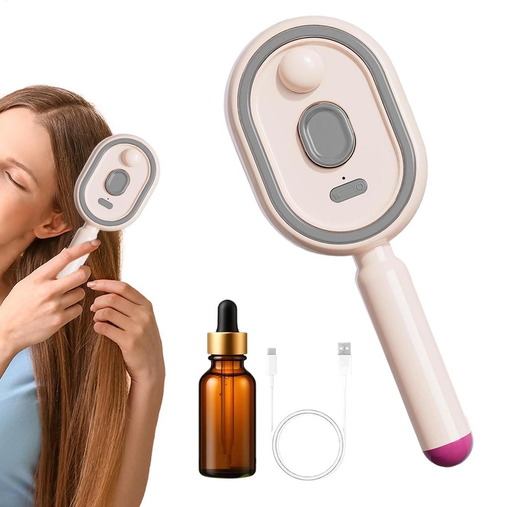 Steam Brush for Hair Rechargeable Detangling Comb with Oil Measuring Cup Steam Straightener Brush for Home Smoothing Curly Thick