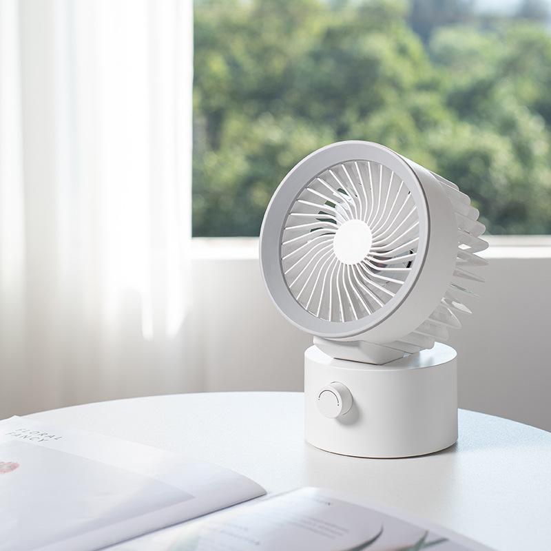 USB Rechargeable Mini Oscillating Silent Desktop Fan