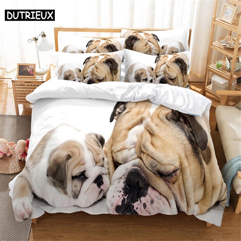 3D dog Bedding Set Queen Bedding Duvet Cover Set Bedding Set Bed Cover Cotton Queen Bedroom Bed Cover Set Bed Set Bedding