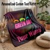 Green Day Individuelle Flanell-Kuscheldecke Drucken Sie Ihren Namen Text Weiche Warme Decke Weihnachtsgeschenk