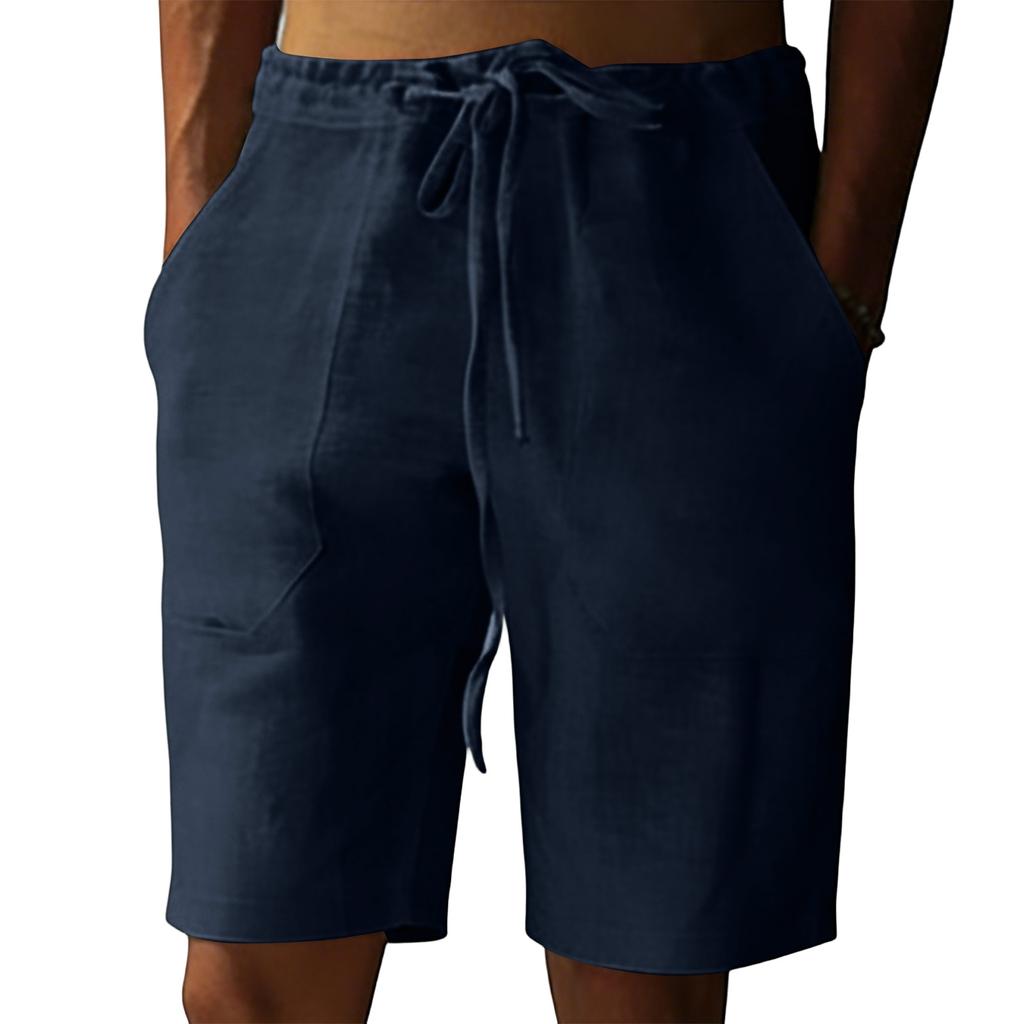 Men's Cotton Linen Casual Shorts Men's Fashionable Beach Shorts