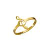 Korean Style Stainless Steel Music Note Adjustable Ring for Women - Colorfast and Stylish Design