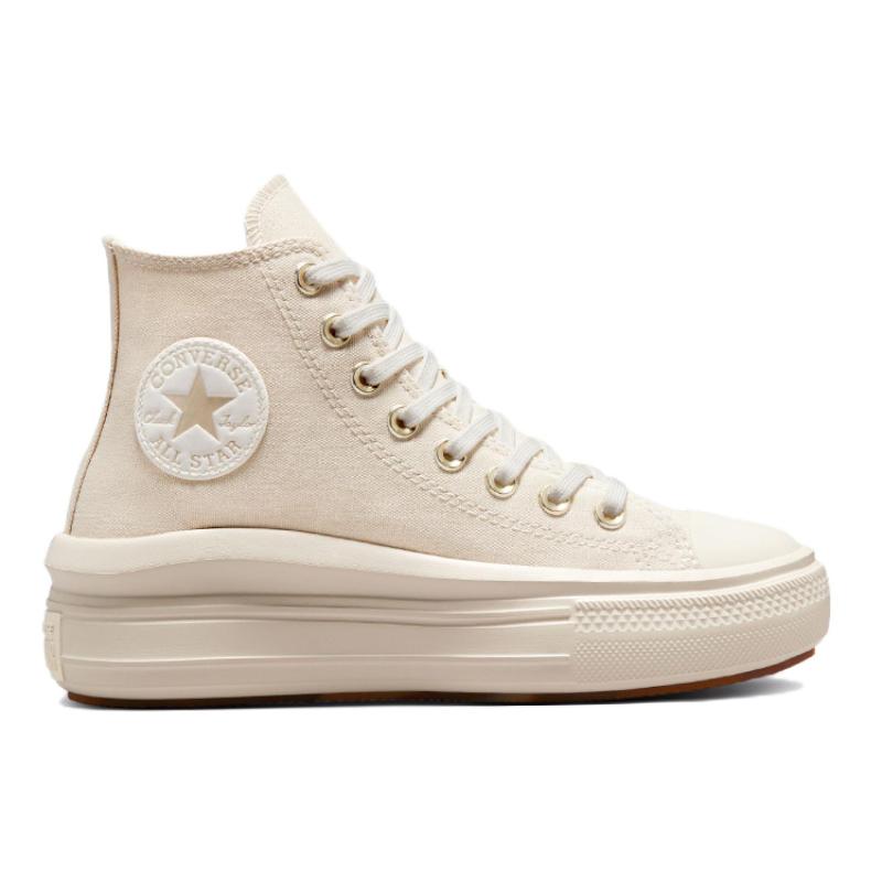 Converse Chuck Taylor All Star Move Platform Simple and Versatile High Top Espadrilles Women's Beige