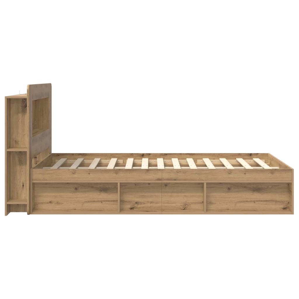 Bed Frame with Storage Space Artisan Oak 120 X 190 Cm