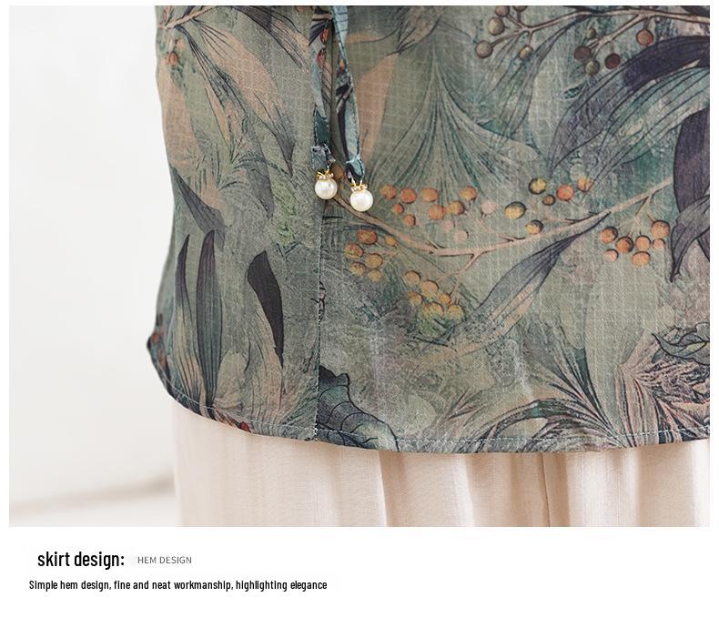 Summer Style 2026 Women's Shirt – Middle-Aged & Elderly, Chinese-Inspired National Printed T-Shirt