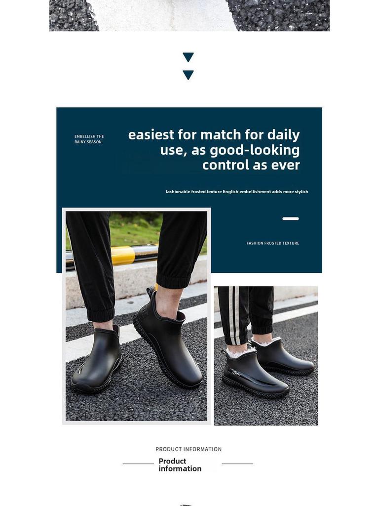 Men's Waterproof Non-Slip Rubber Rain Boots - Work and Fishing Shoes