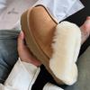 Sangpo 2024 Sheepskin Snow Boots with Heightened Toe Cap & Thick Sole Fur Slippers