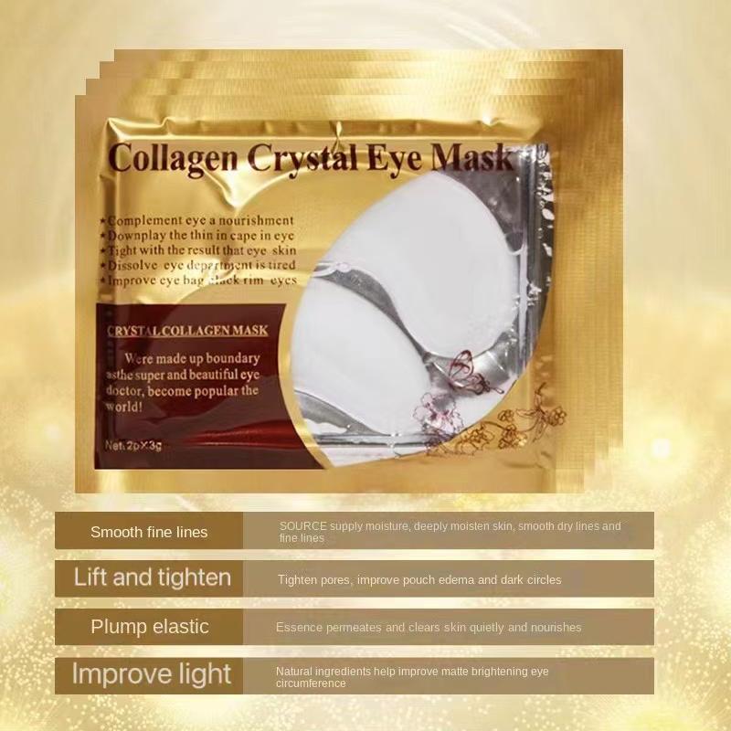 10 Pair Gold Masks Crystal Collagen Eye Mask Anti-Aging Wrinkles Face Care Mask Eye Patches Eliminates Dark Circles Fine Lines Gel Pads