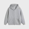 Unisex Retro Gray Hooded Sweatshirt with Double Zipper - Perfect for Spring & Autumn