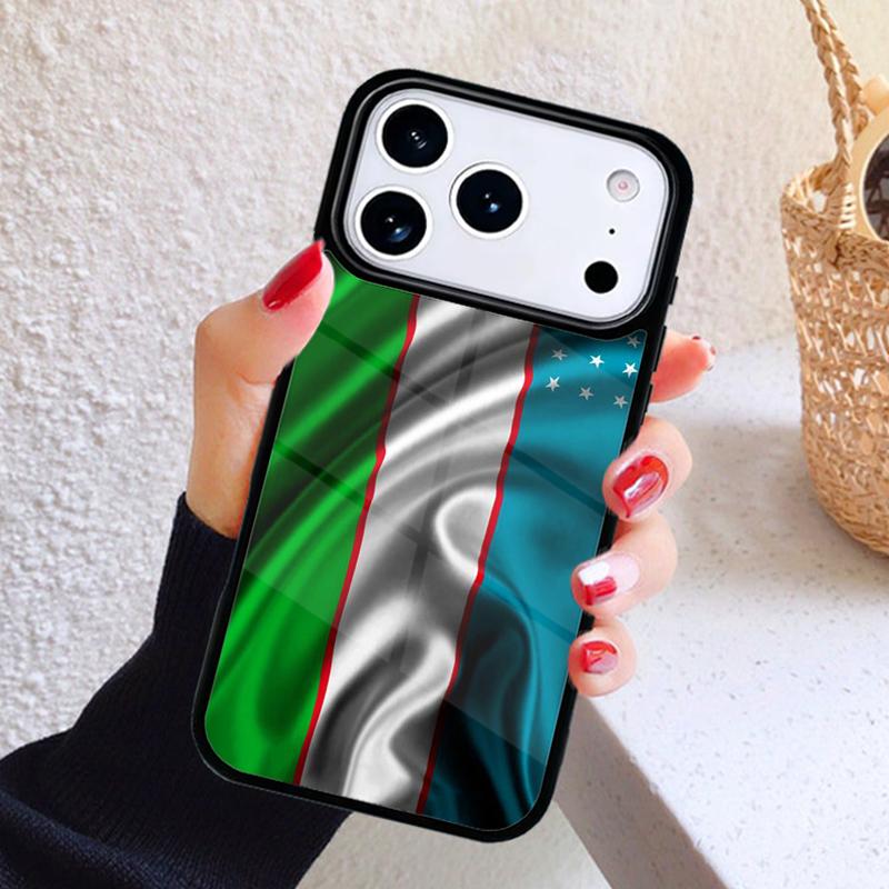 

Мягкий чехол для телефона с флагом Узбекистана для iPhone 17 Air 16 15 14 13 12 11 Pro Max Plus iPhone 13 mini