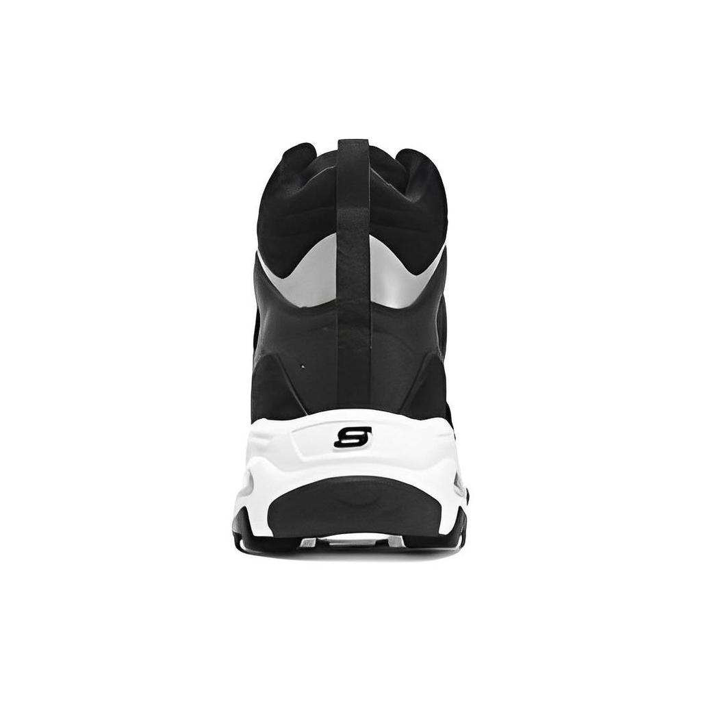 Skechers DLites Synthetic Leather Fashion Retro Durable Breathable High-Top Dad Sneakers Women Sneakers Black White 167570-BKW