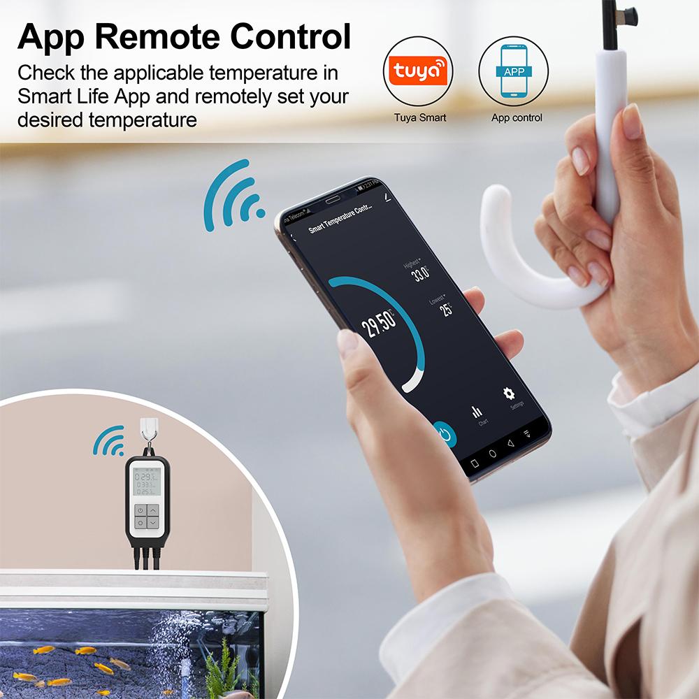 Tuya WiFi Incubation Temperature Controller Digital Temperature Thermostat Outlet EU Plug With Heat Cooling Relay Socket