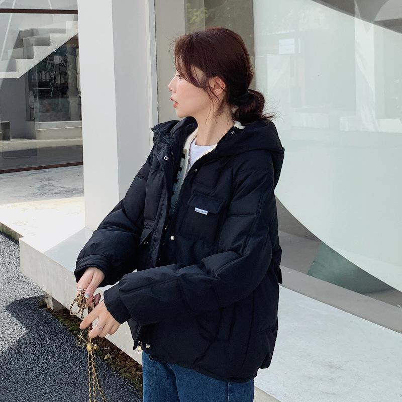 Autumn and Winter New Bread Coat Padded Loose Fashion Hooded Tooling Wind Short Cotton-padded Jacket.