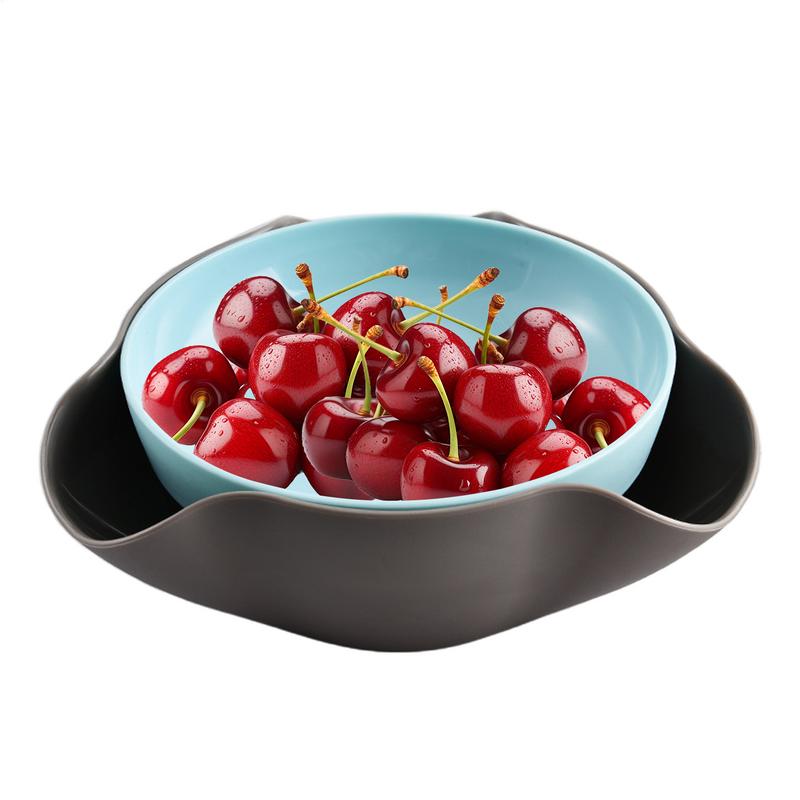Snack Bowls Double Layer Serving Bowls Pistachios Bowl with Shell Storage Round Snacks Dish for Pistachios Cherries Popcorn