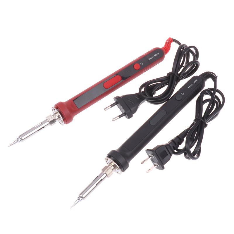 Kit de Fer à Souder Électrique Numérique 100W Ensemble 220V Température Réglable Outil de Soudure Chauffage Céramique Pointeaux de Soudure Rework