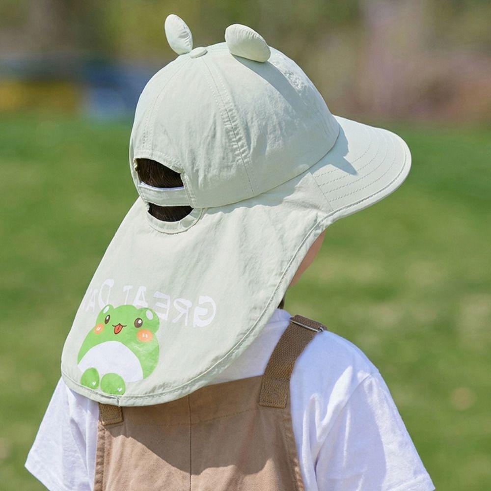 Whistle~ Big Brim Kids Whistle Sunscreen Hat Extended Shawl Children Beach Cap  Boys and Girls