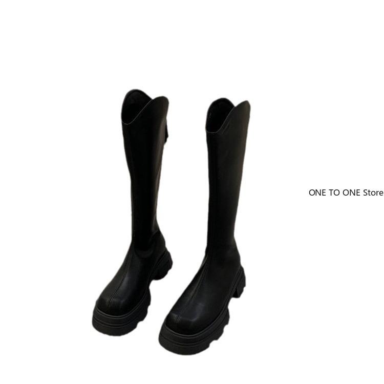 Женские сапоги на высоком каблуке с длинными трубами — фото 6